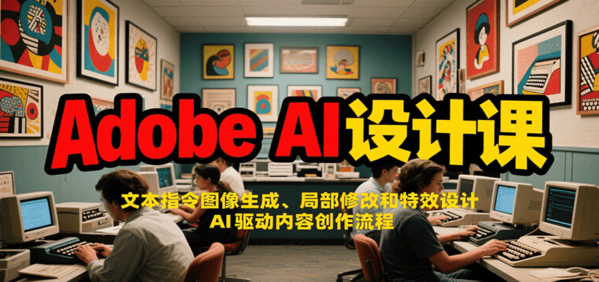 Adobe AI设计课:文本指令图像生成、局部修改和特效设计,AI驱动内容创作流程-猴哥VIP资源站