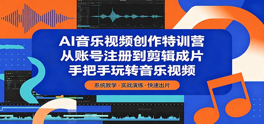 AI音乐视频创作特训营：从账号注册到剪辑成片，手把手玩转音乐视频-猴哥VIP资源站