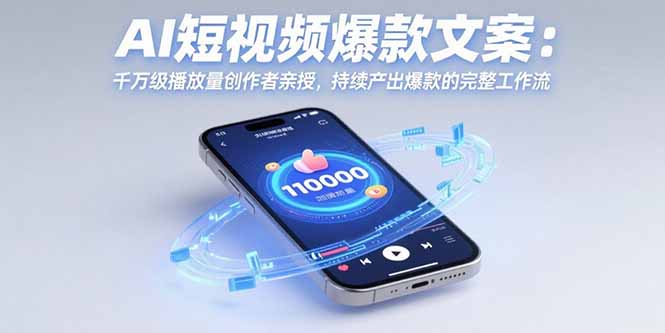 AI短视频爆款文案：千万级播放量创作者亲授，持续产出爆款的完整工作流-猴哥VIP资源站