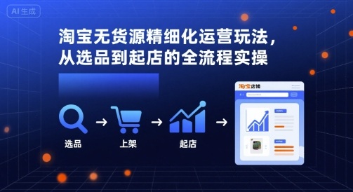 淘宝无货源精细化运营玩法,从选品到起店的全流程实操-猴哥VIP资源站