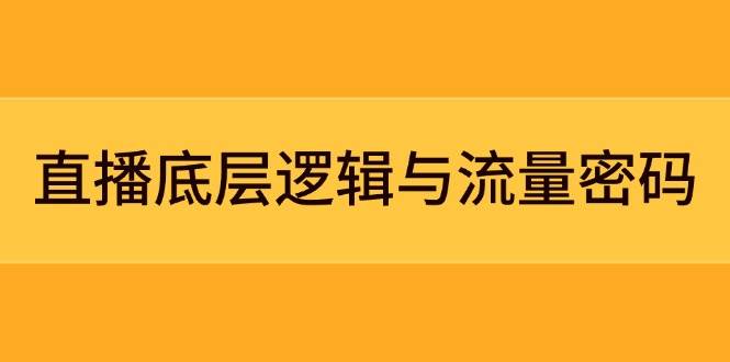直播底层逻辑与流量密码：定位模型+案例拆解，急速流承接与数据优化全攻略-猴哥VIP资源站